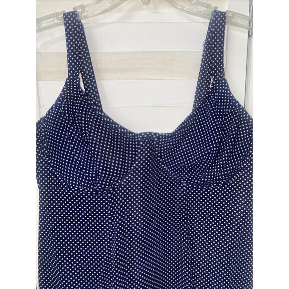 Beach CABANA Women’s One-piece Swimsuit Dress Underwire Polka Dot Sz 1X - Picture 2 of 11